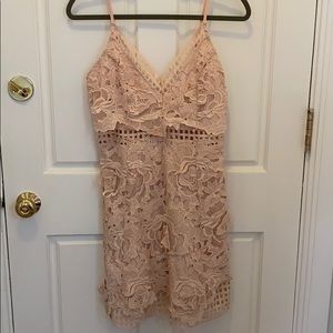 Light peach embroidered dress